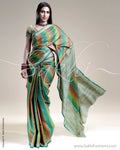 SR-0275 Green shaded Tussar Sari