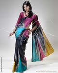 SR-0282 Black & Pink Tussar Silk Saree