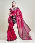 SR-0307 Pink & Black Blended Tussar Saree