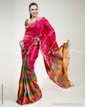 SR-0331 Pink & Multi Colour Pure Silk Saree