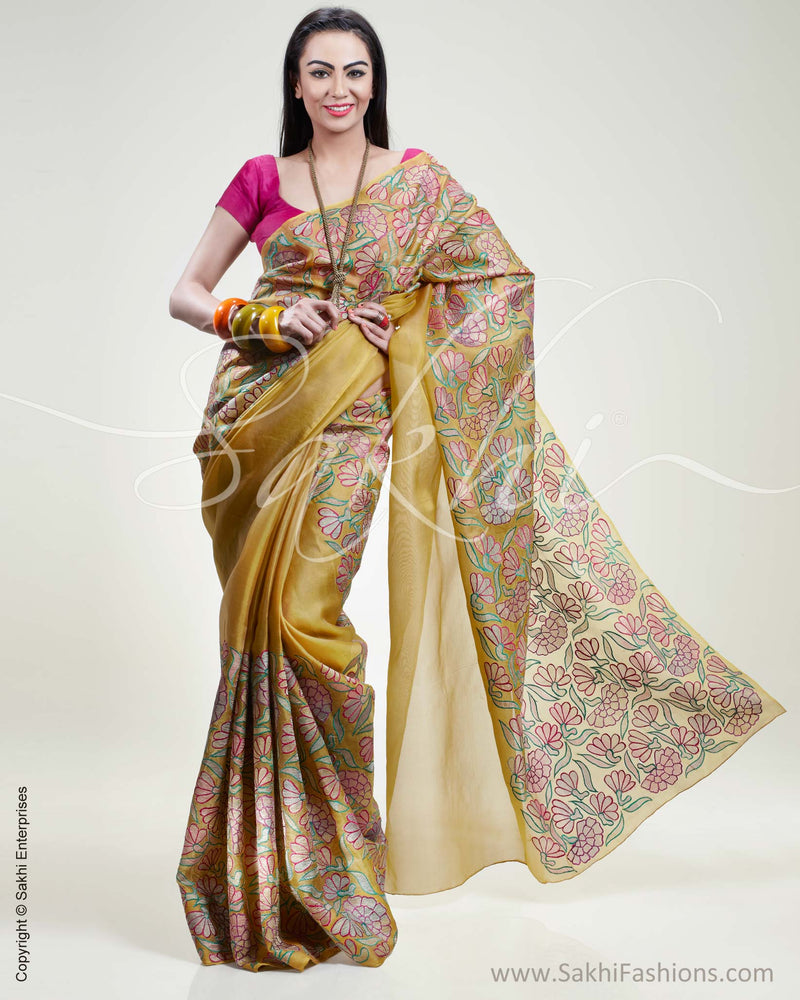 SR-0357 Organza applique Saree