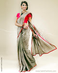 SR-0351 Cream & Pink chanderi Silk Saree
