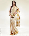 SR-0362 Beige & Gold Tussar Silk Saree