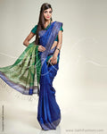 SR-0364 Blue & Green Matka Silk Saree