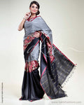 SR-0368 Black & grey Kanchivaram silk saree