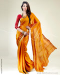 SR-0376 Mustard & Red Crepe Silk Saree