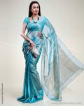 SR-0386 Blue Chanderi Saree