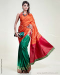 SR-0402 Orange & Green Kanchivaram Saree