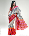 SR-0405 Beige & pink Tussar silk saree