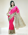 SR-0408 Pink & Beige Matka Saree
