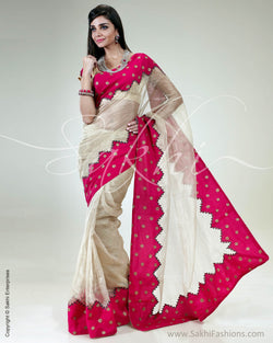SR-0415 Gold & Pink Pure Tissue Kota Saree