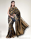 SR-0424 Black & Gold Pure Silk Saree