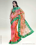SR-0430 Peach Organza Sari