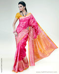 SR-0432 Pink & Yellow Pure Silk Saree