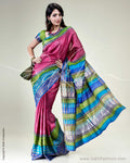 SR-0434 Pink & Multi Pure Tussar Silk Saree