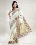 SR-0436 Cream & Multi Pure Kanchivaram Silk Saree