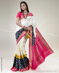 SR-0437 Cream & Multi Pure Tussar Silk Saree