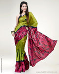 SR-0440 Green & Multi Pure Silk Saree