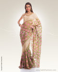 SR-0454 Beige & Gold Tissue Kota Saree