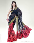 SR-0445 Pink & Black Pure Silk Saree