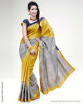 SR-0447 Yellow Tussar Saree
