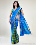 SR-0450 Blue & Multi Uppada Saree