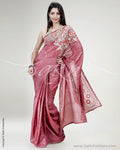 SR-0496 Pink Floral Tussar Sai