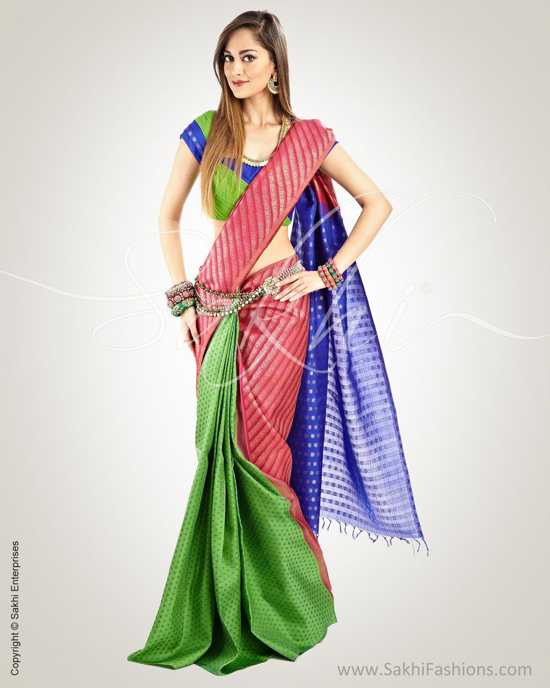 SR-0501 Pink & Multi Pure Kanchivaram Silk Saree