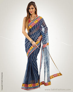 SR-0504 Blue & Multi Pure Kota Cotton Saree