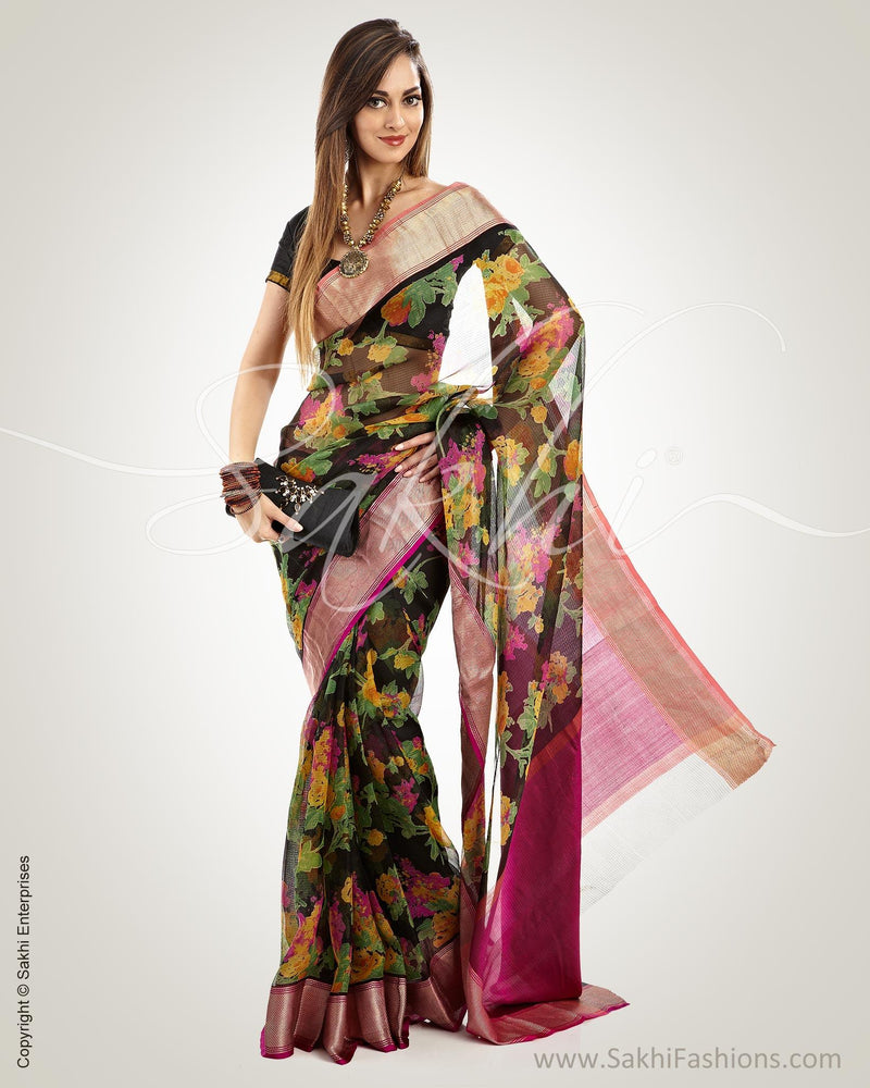 SR-0507 Black & Multi Pure Silk Kota Saree