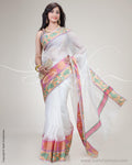 SR-0510 - White & Multi Pure Silk Kota Saree