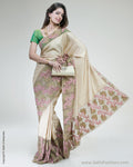 SR-0512 - Beige & Pink Pure Kanchivaram Saree