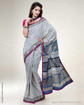 SR-0514 - White & Pink Pure Cotton Saree