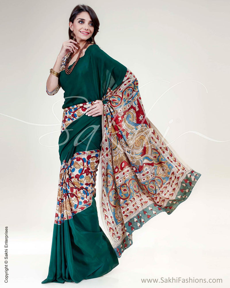 SR-0518 Kalamkari Crepe Silk Saree