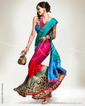 SR-0500 - Blue & Multi Pure Kanchivaram Silk Saree