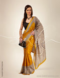 SR-0543 - Yellow & Beige Blended Tussar Saree