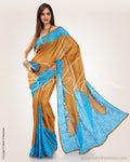 SR-0549 Mustard Blue Tussar Sari