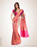 SR-0550 - Pink & Beige Blended Tussar Saree