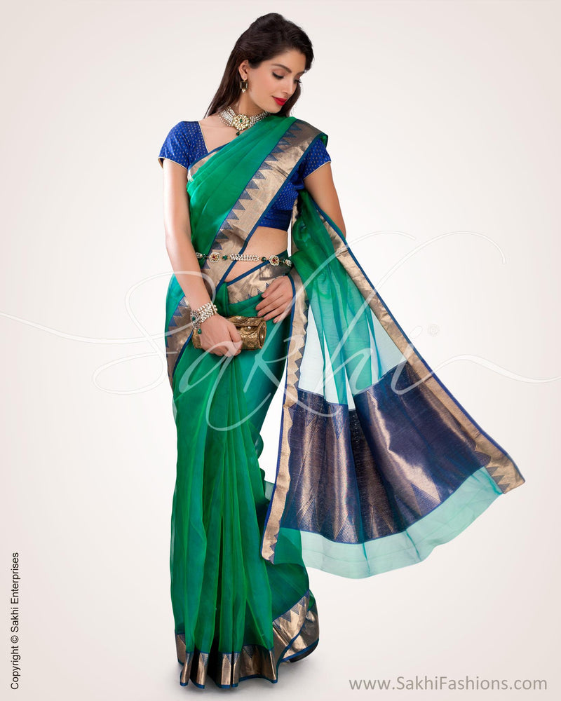 SR-0566 Green Chanderi Silk Saree