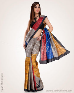 SR-0568 - Multi Pure Tussar Silk Saree