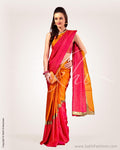 SR-0573 - Pink & Mustard Pure Kanchivaram Silk Saree