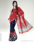 SR-0575 - Black & maroon pure Georgette silk saree