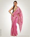 SR-0581 - Pink & White Pure Chanderi  Saree