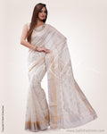 SR-0586 - Cream & gold Silk & Cotton saree