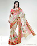 SR-0588 - Cream & Multi Pure Tissue Kota Saree