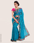 SR-0603 - Blue & multi Lace saree