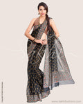 SR-0605 - Black & Multi Pure Kota Cotton Saree