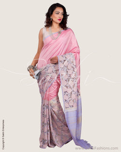 SR-0619 Pink Kanchi Cutwork sari