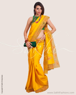 SR-0625 - Yellow & gold pure Kanchivaram silk saree