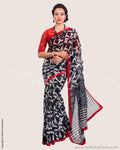 SR-0631 - Black & Red Pure Kota Cotton Saree